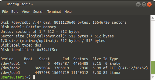 Using the command sudo fisk -l to list drives in terminal