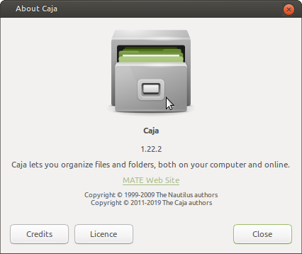 Caja File Manager version number
