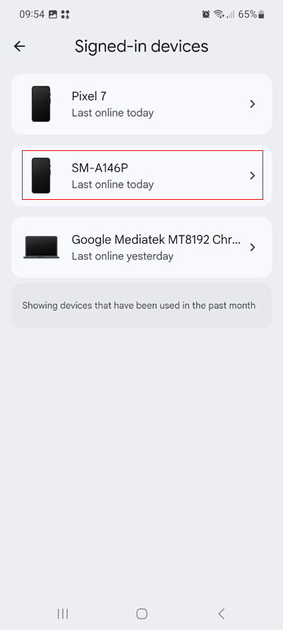 Select signed-in-devices