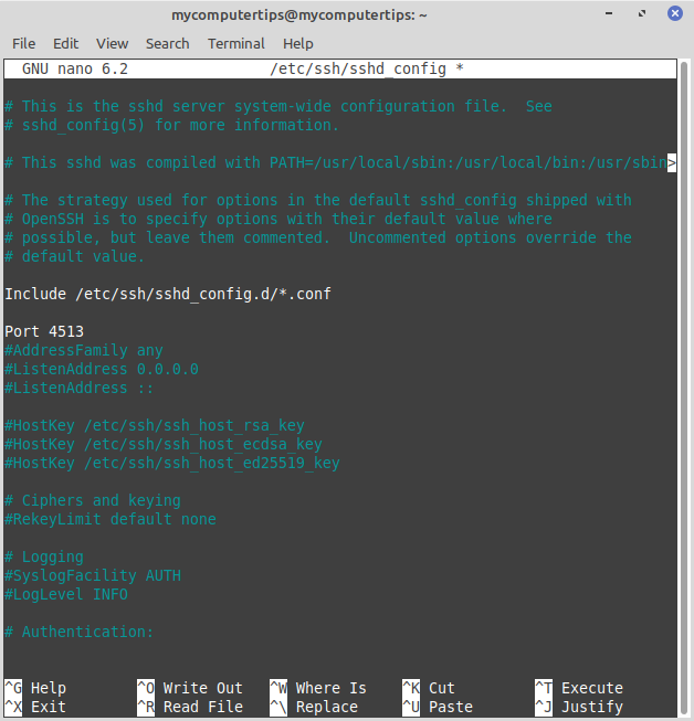 OpenSSH config file